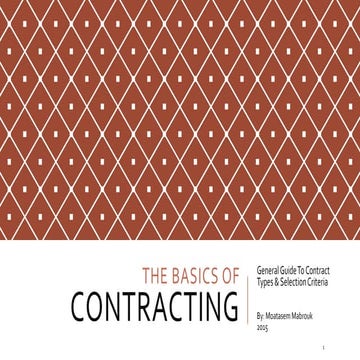 The Basics of Contracting