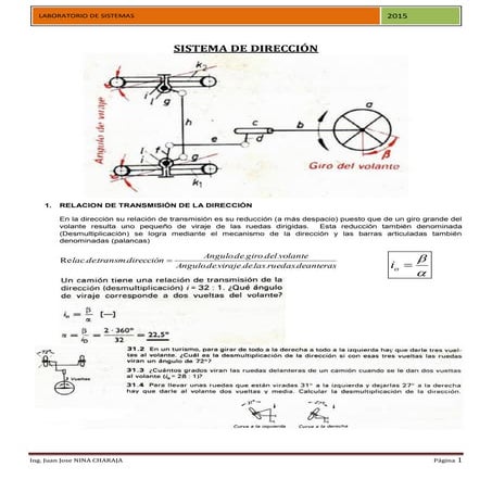 Practica de laboratorio de sistema de dirección