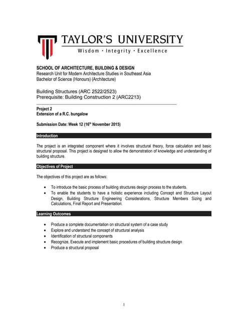 Building Technology Project 2 Brief SWG Produktion: Now Also Available