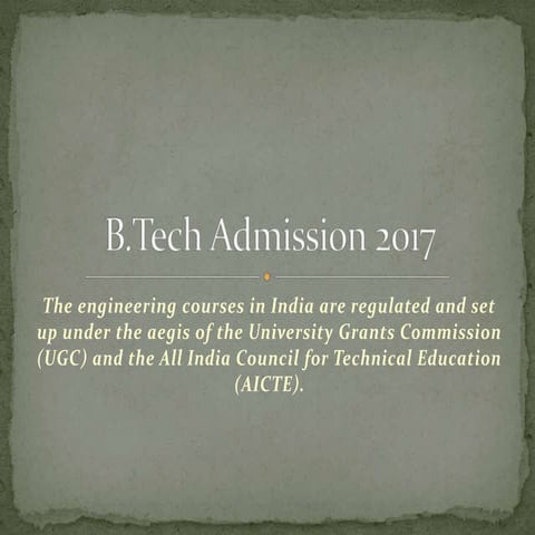 B.tech admission 2017