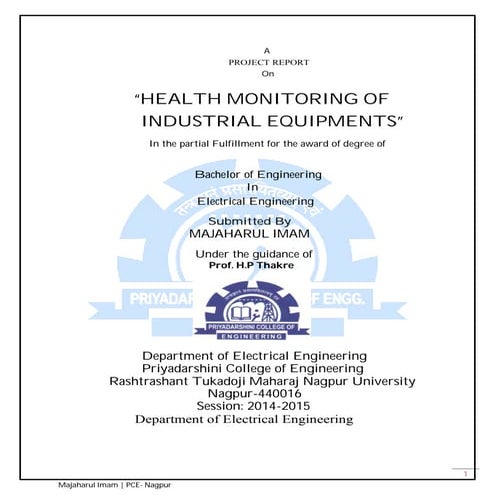 Health Monitoring of Industrial and Electrical Equipment