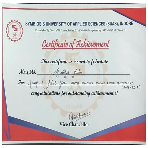 B.tech 1st rank year i