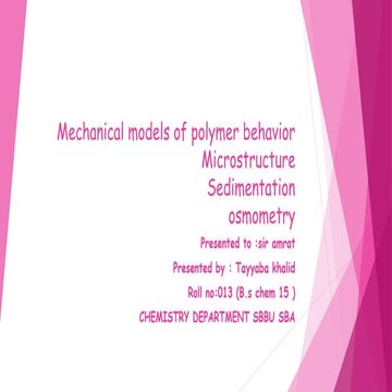 mechanical models of polymer behavior 