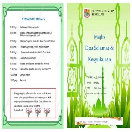 B. program doa selamat | DOCX