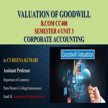 valuation of goodwill | PPTX