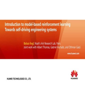 Model-based reinforcement learning and self-driving engineering systems