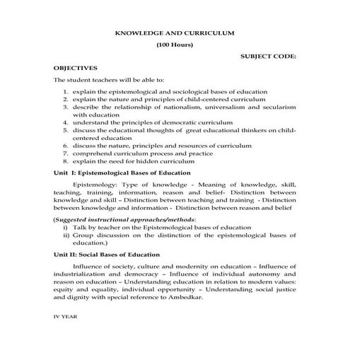 B.Ed. II year  syllabus/Dr.C.Thanavathi