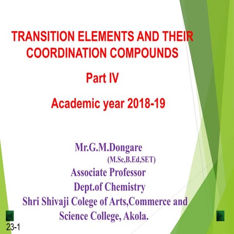 B.sc II chemistry of transitional elements   iv