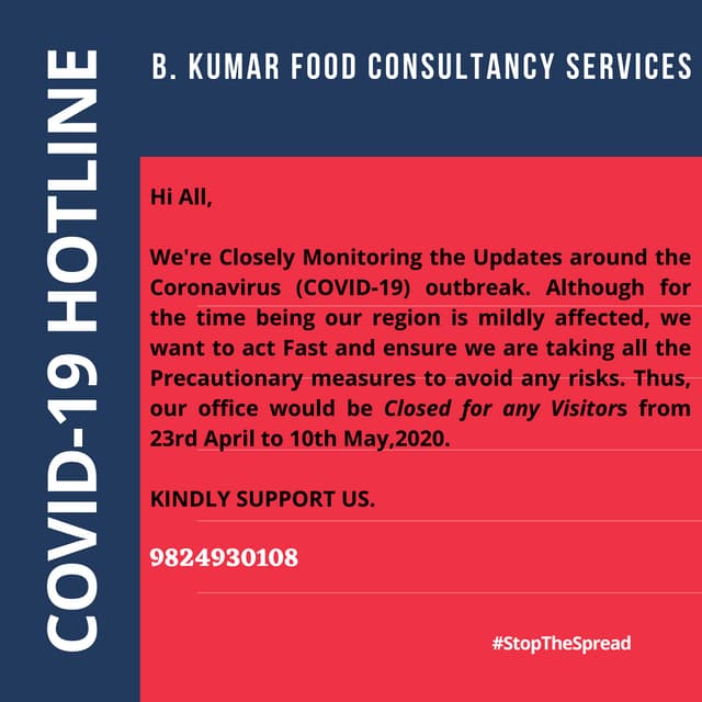 B. KUMAR FOOD CONSULTANCY SERVICES (COVID-19)_9824930108 | PDF