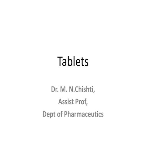 B.ph., iii yr sem v, Tablets .pptx, IP-I