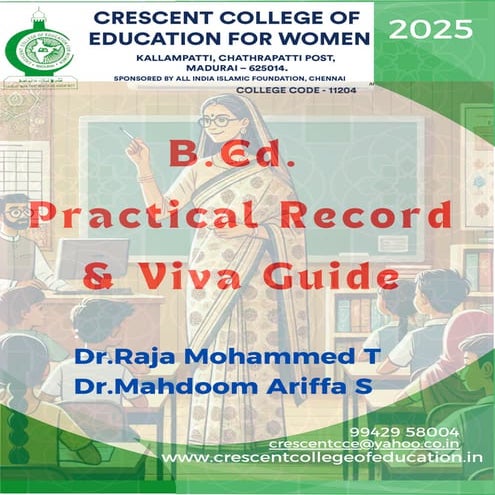 B.Ed. Practical Record & Viva Guide | TNTEU | B.Ed. III Semester & II Year