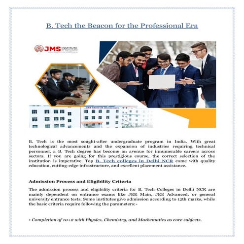 B. Tech the Beacon for the Professional Era