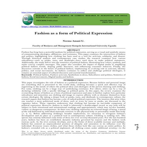 Fashion as a form of Political Expression (www.kiu.ac.ug) | PDF