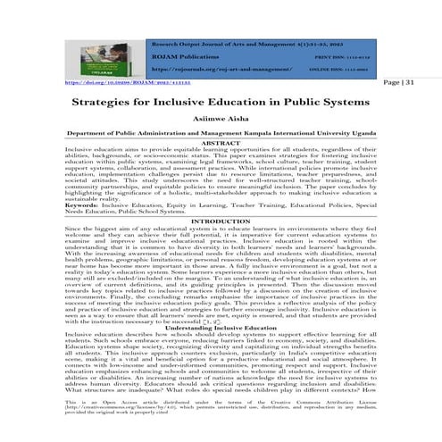 Strategies for Inclusive Education in Public Systems (www.kiu.ac.ug)