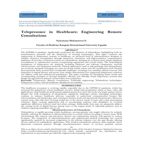 Telepresence in Healthcare: Engineering Remote  Consultations (www.kiu.ac.ug)