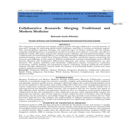 Collaborative Research: Merging Traditional and  Modern Medicine (www.kiu.ac.ug)