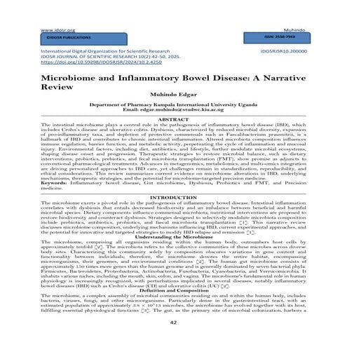 Microbiome and Inflammatory Bowel Disease: A Narrative  Review (www.kiu.ac.ug)