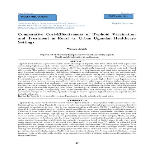 Comparative Cost-Effectiveness of Typhoid Vaccination and Treatment in ...