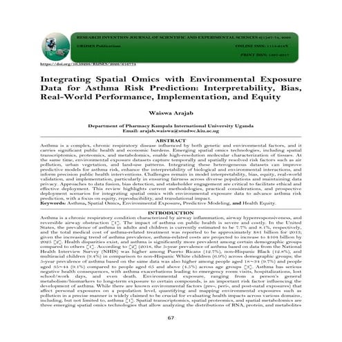 Integrating Spatial Omics with Environmental Exposure Data for Asthma ...
