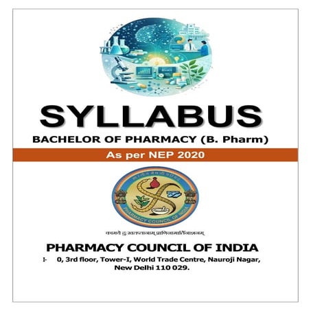 B.Pharmacy Course 2024-28 Syllabus Pdf.. | PDF