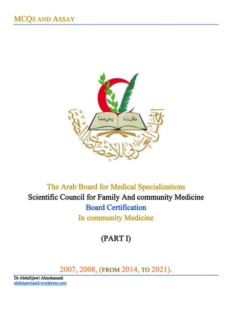 Mcqs general epidemiology | PDF