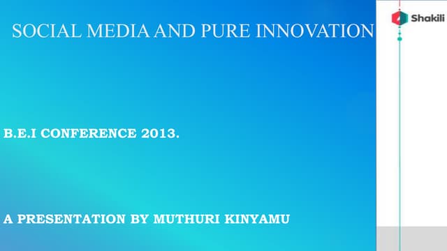 Social Media and Innovation For University Students