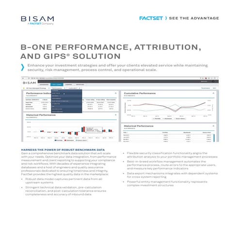 B one performance attribution brochure