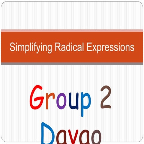 Simplifying Radical Expressions