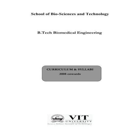 VIT B.Tech BioMed Course Details