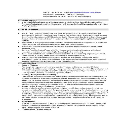 Resume Assistant Manager Industrial Engineering with 8yrs Experience | PDF