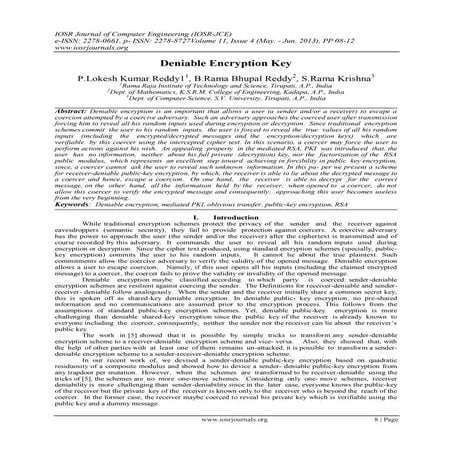 Deniable Encryption Key | PDF