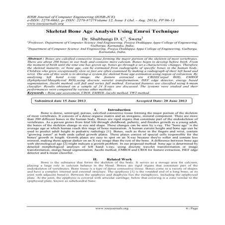 Skeletal Bone Age Analysis Using Emroi Technique