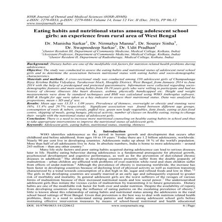 Eating habits and nutritional status among adolescent school girls: an ...