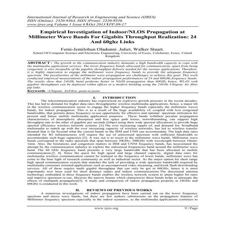 Empirical Investigation of Indoor/NLOS Propagation at Millimeter Wave Bands F...