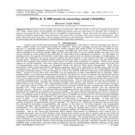 DSNs & X.400 assist in ensuring email reliability