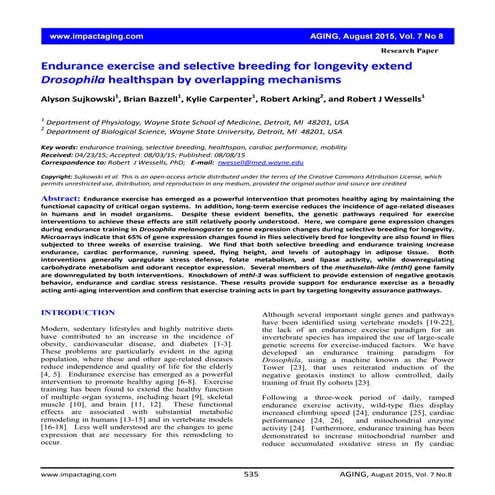 2015 Sujkowski, Bazzell, et al endurance exercise and selective breeding exte...