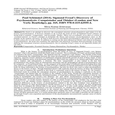 Paul Schimmel (2014). Sigmund Freud’s Discovery of Psychoanalysis: Conquistad...