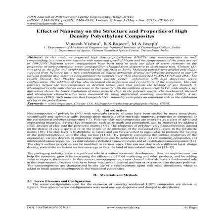 Effect of Nanoclay on the Structure and Properties of High Density Polyethyle...