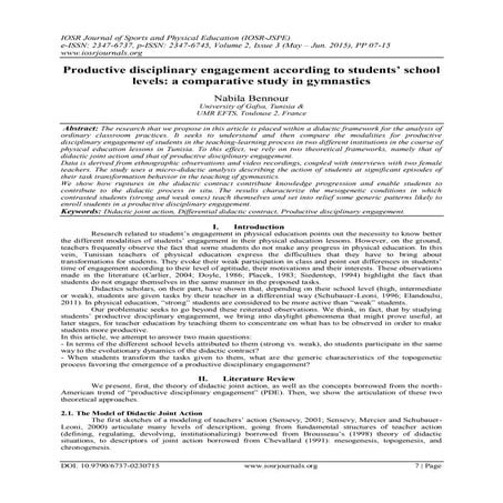 Productive disciplinary engagement according to students’ school levels: a co...