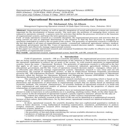 Operational Research and Organizational System | PDF | Mechanical and ...