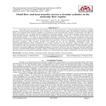 Cfd fundamental study of flow past a circular cylinder with convective ...
