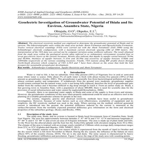 Application of vertical electrical sounding and horizontal profiling ...