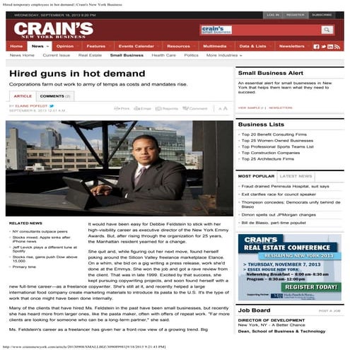 Crain's New York Business Article (09-2013)