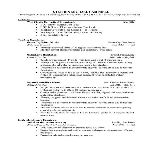 Michelle's resume 2016 | DOCX