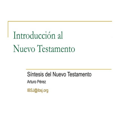 Introducción al Nuevo Testamento (curso bíblico)