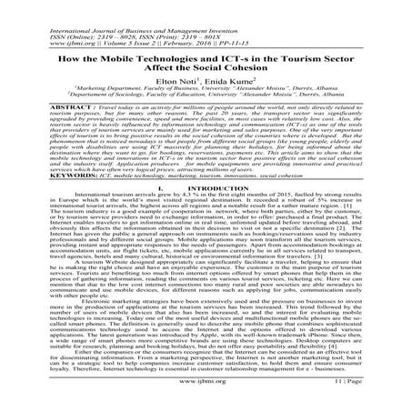 How the Mobile Technologies and ICT-s in the Tourism Sector Affect the Social...