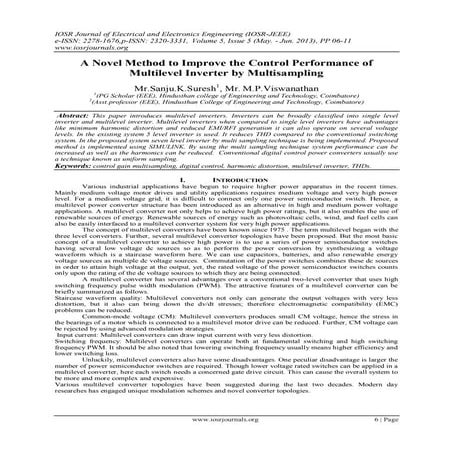 A Novel Method to Improve the Control Performance of Multilevel Inverter by M...