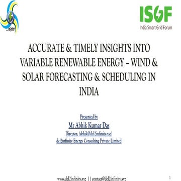 Presentation_Wind & Solar Forecasting & Schedulong in India