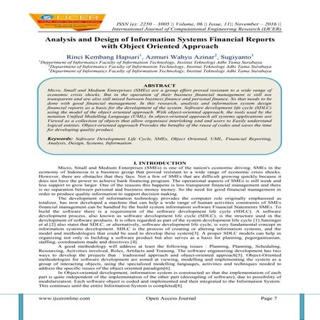 Analysis and Design of Information Systems Financial Reports with Object Orie...