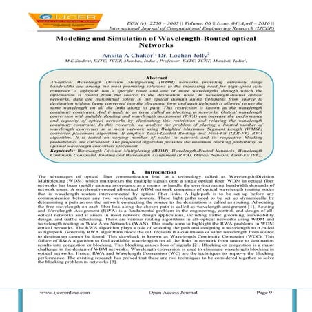 Modeling and Simulation of Wavelength-Routed optical Networks